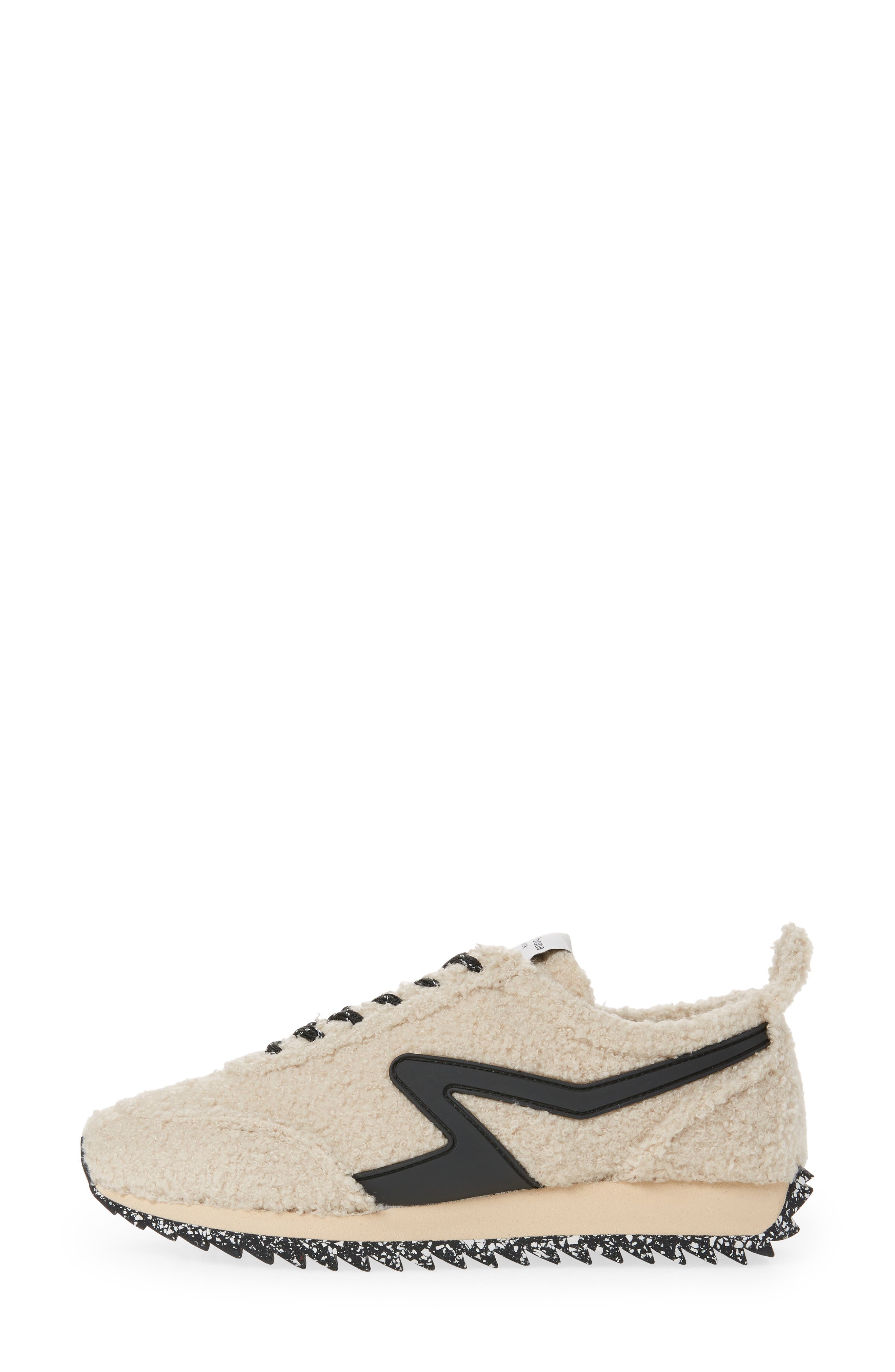 Retro Runner Faux Fur Sneaker, Alternate, color, BEIGE