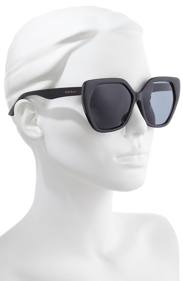 Seafolly Coolum 60mm Cat Eye Sunglasses, Alternate, color,