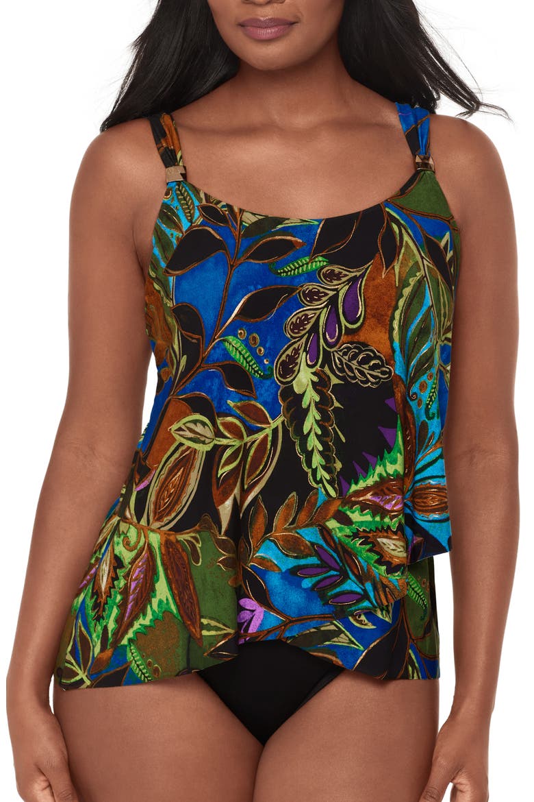 Amazonia Dazzle Underwire Tankini Top, Main, color, BLUE MULTI
