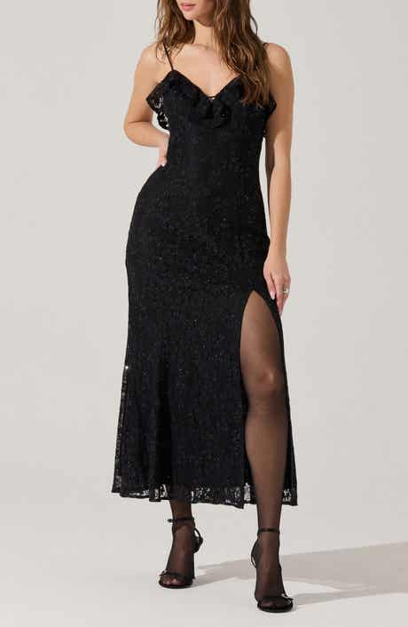 ASTR the Label Leonie Lace & Sequin A-Line Dress