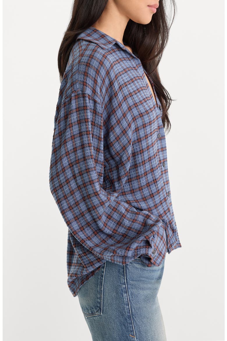 The Crinkle Easy Plaid Shirt, Alternate, color, BLUE PLAID