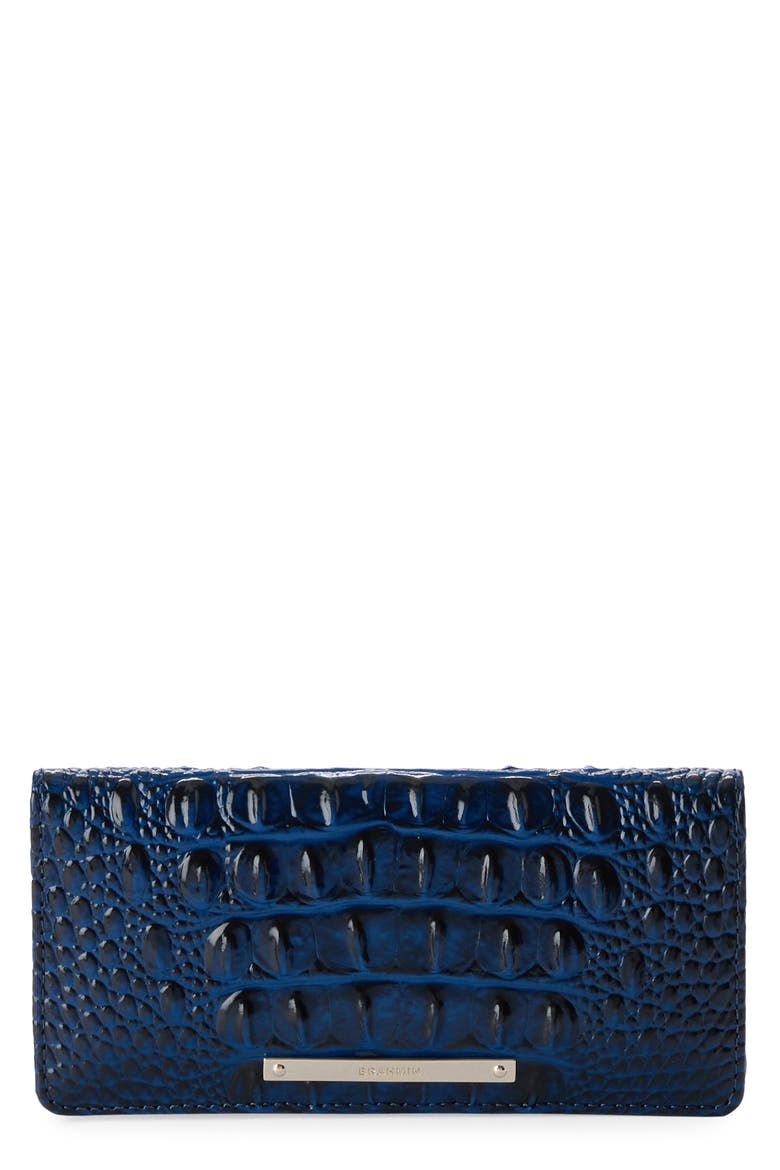 'Ady' Croc Embossed Continental Wallet, Main, color, ANCHOR MELBOURNE