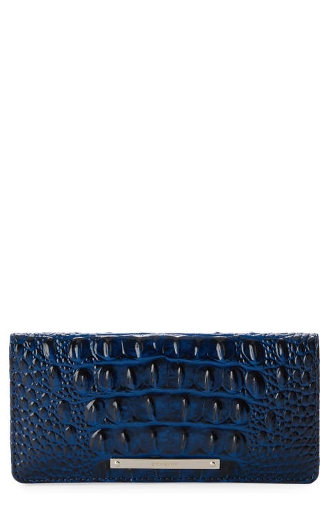 'Ady' Croc Embossed Continental Wallet