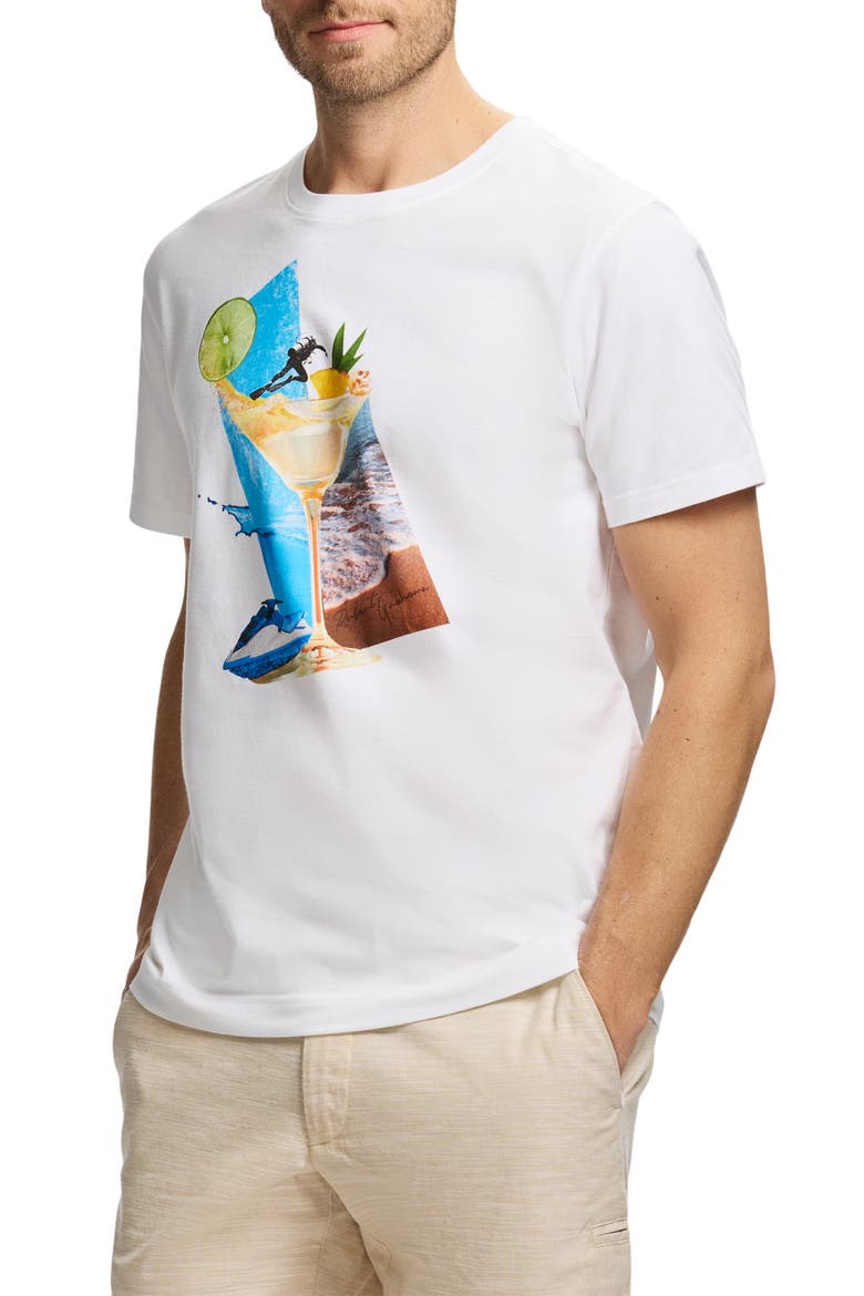 Beach Martini Knit Graphic T-Shirt, Alternate, color, WHITE