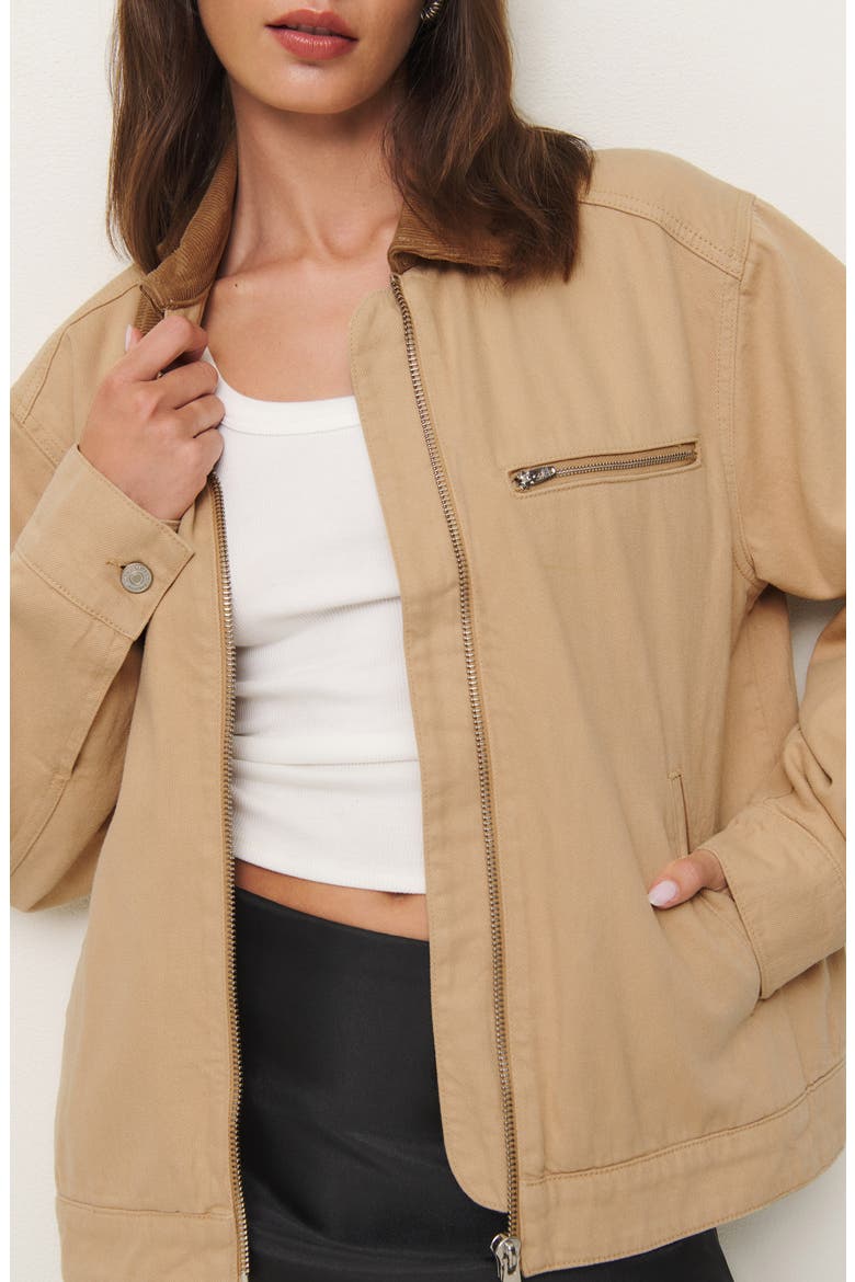 Harrison Corduroy Collar Denim Jacket, Alternate, color, ALDER