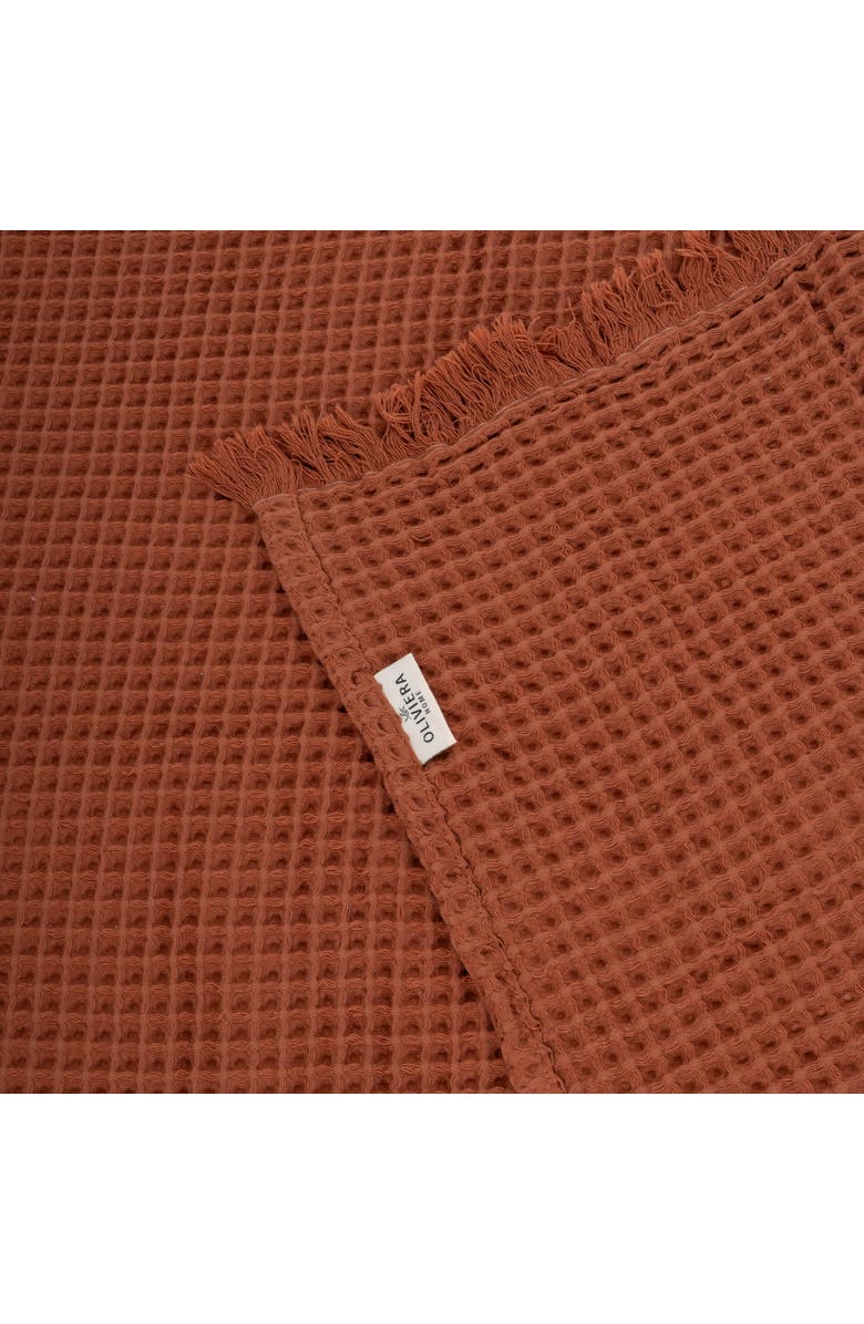 Oliviera Home Waffle Turkish Cotton Blanket, Alternate, color, Brown
