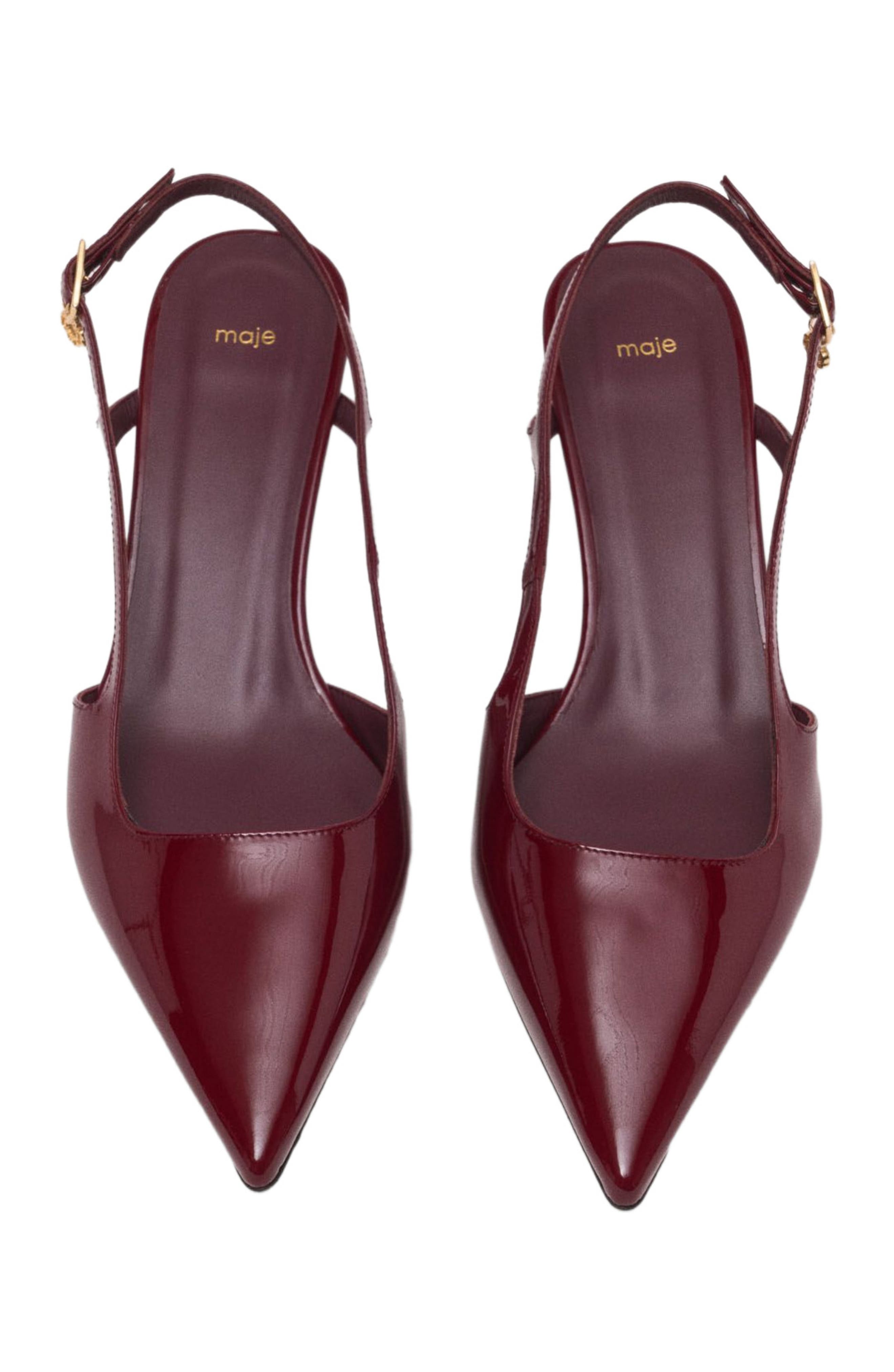 maje Slingback pumps, Alternate, color, Burgundy