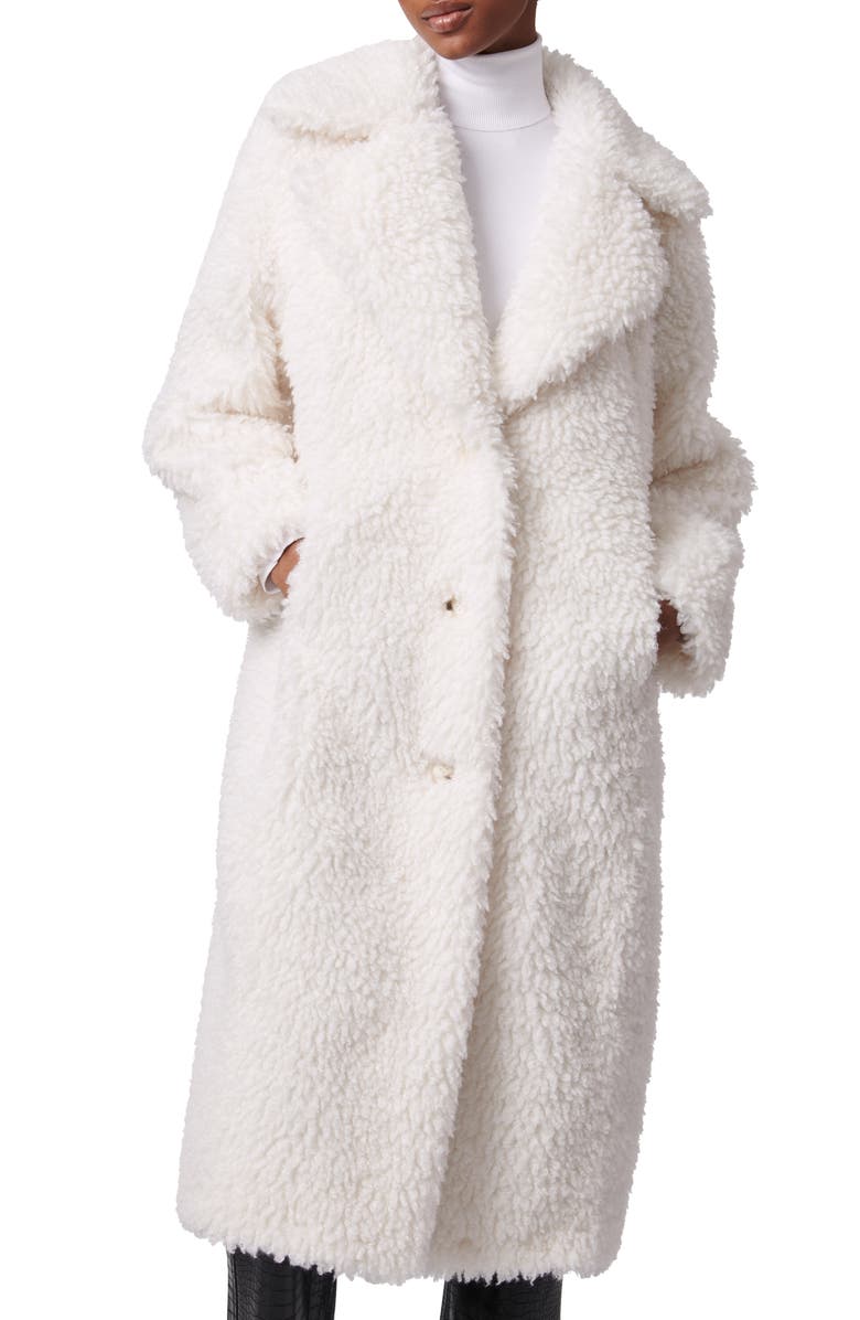 Bernardo High Pile Fleece Coat, Main, color, White