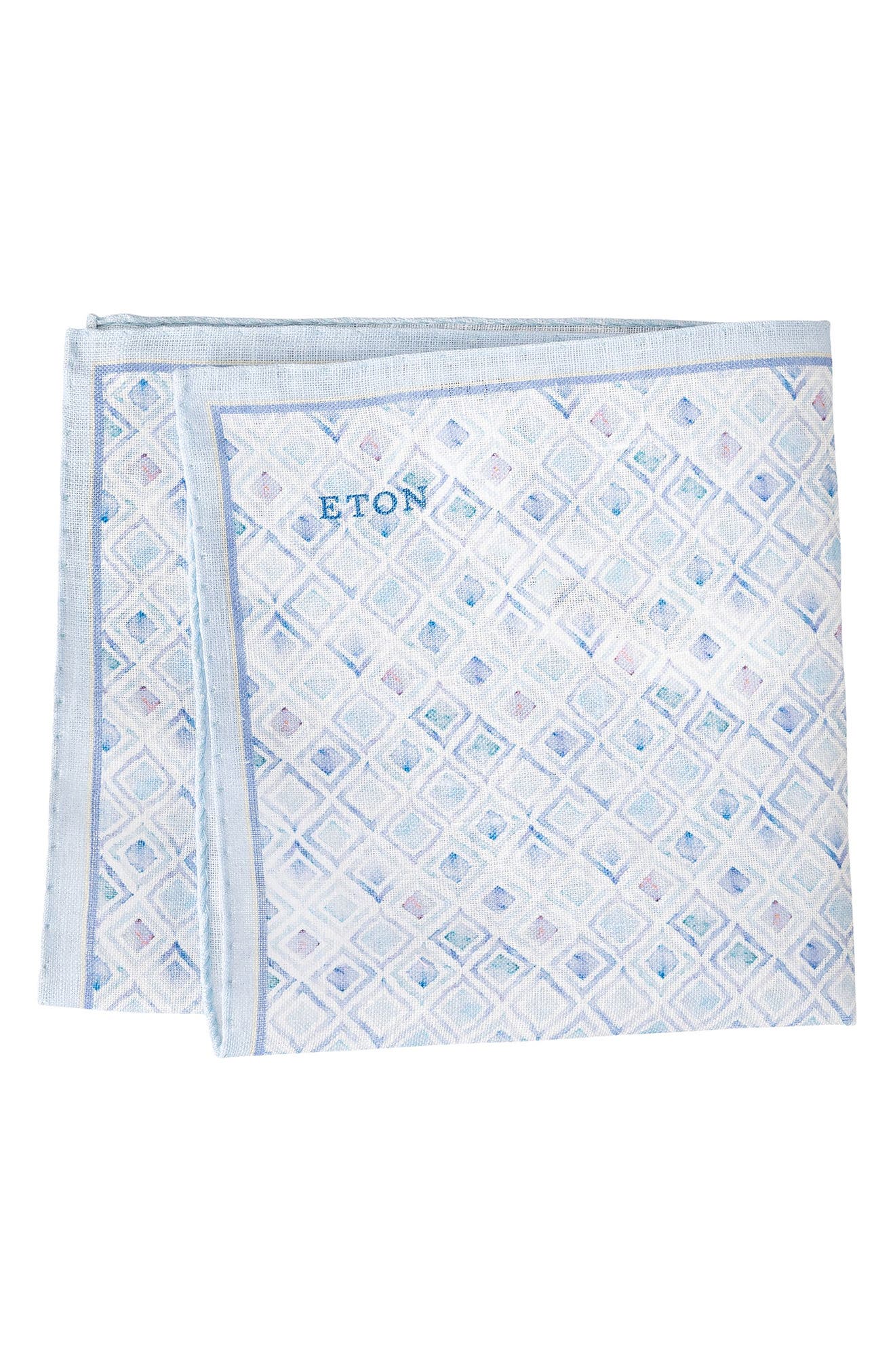 Eton Geometric Linen Pocket Square