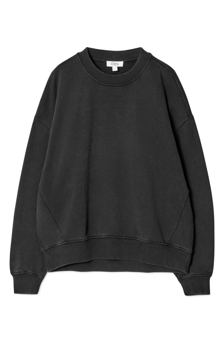 COS Classic Crewneck Organic Cotton Blend Sweatshirt, Alternate, color,