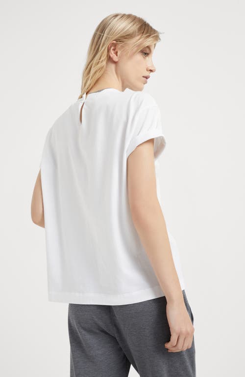 Brunello Cucinelli T-shirt With Precious Faux Layering In White