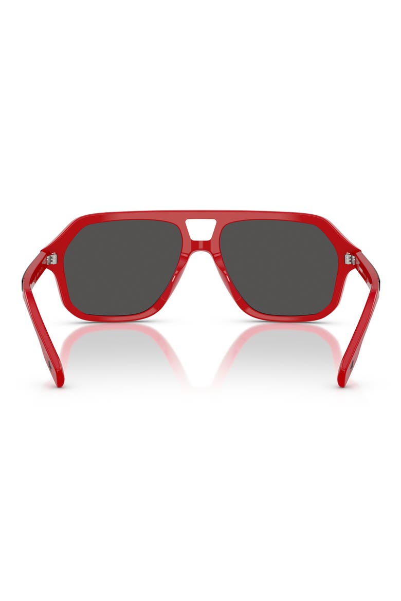 Kids' 50mm Irregular Sunglasses, Alternate, color, TOP BLACK ON RED / DARK GREY
