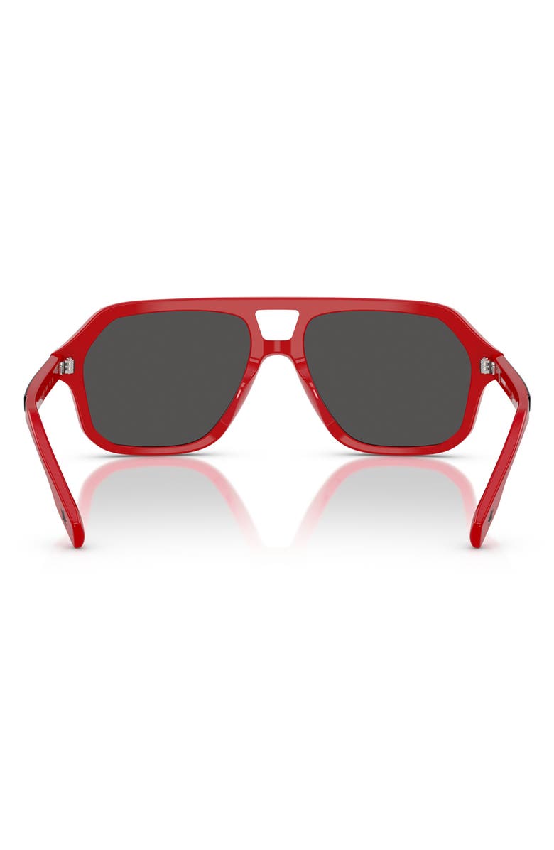 Burberry Kids' 50mm Irregular Sunglasses, Alternate, color, Top Black On Red / Dark Grey