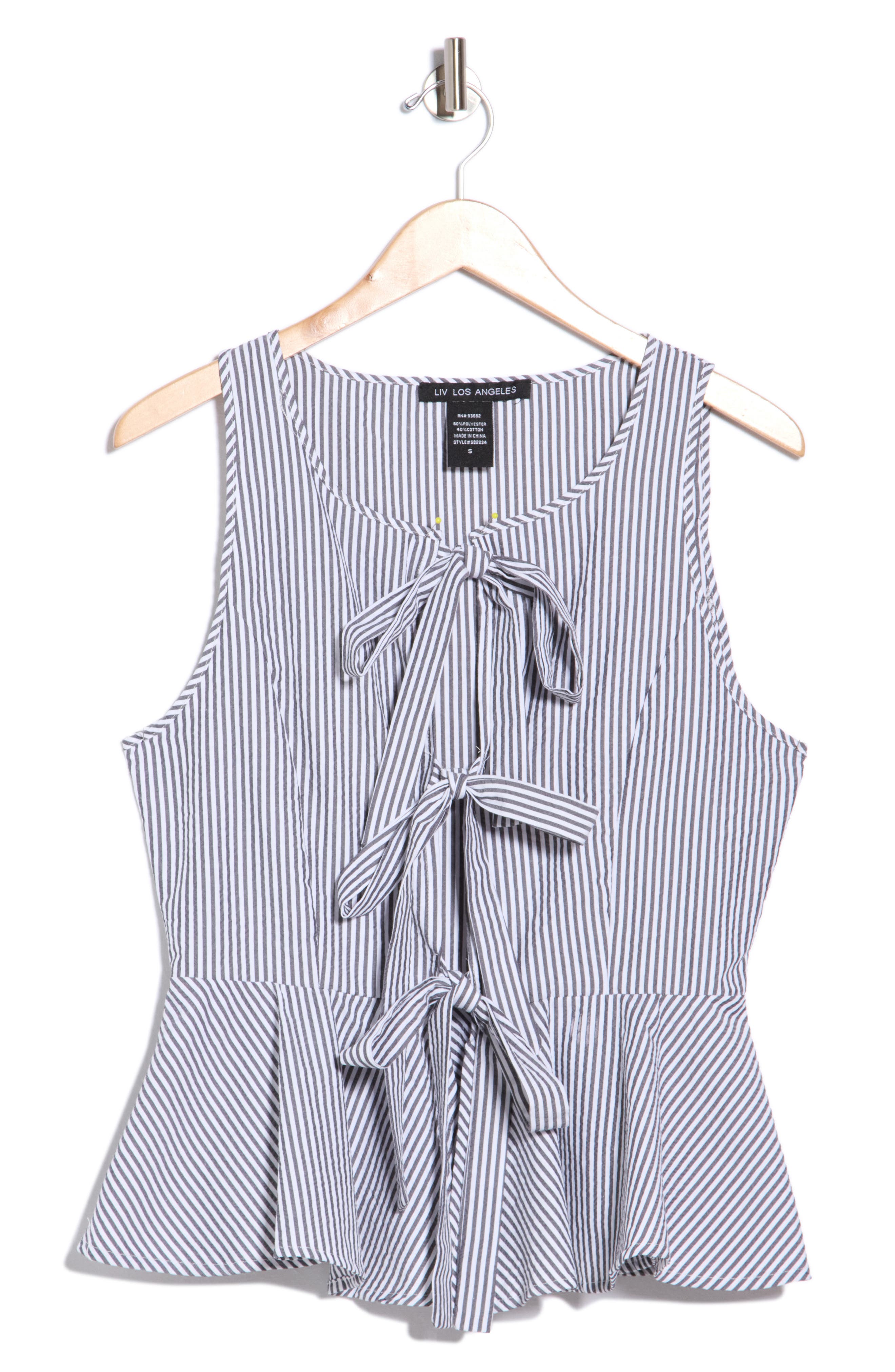 Bow Front Striped Peplum Tank