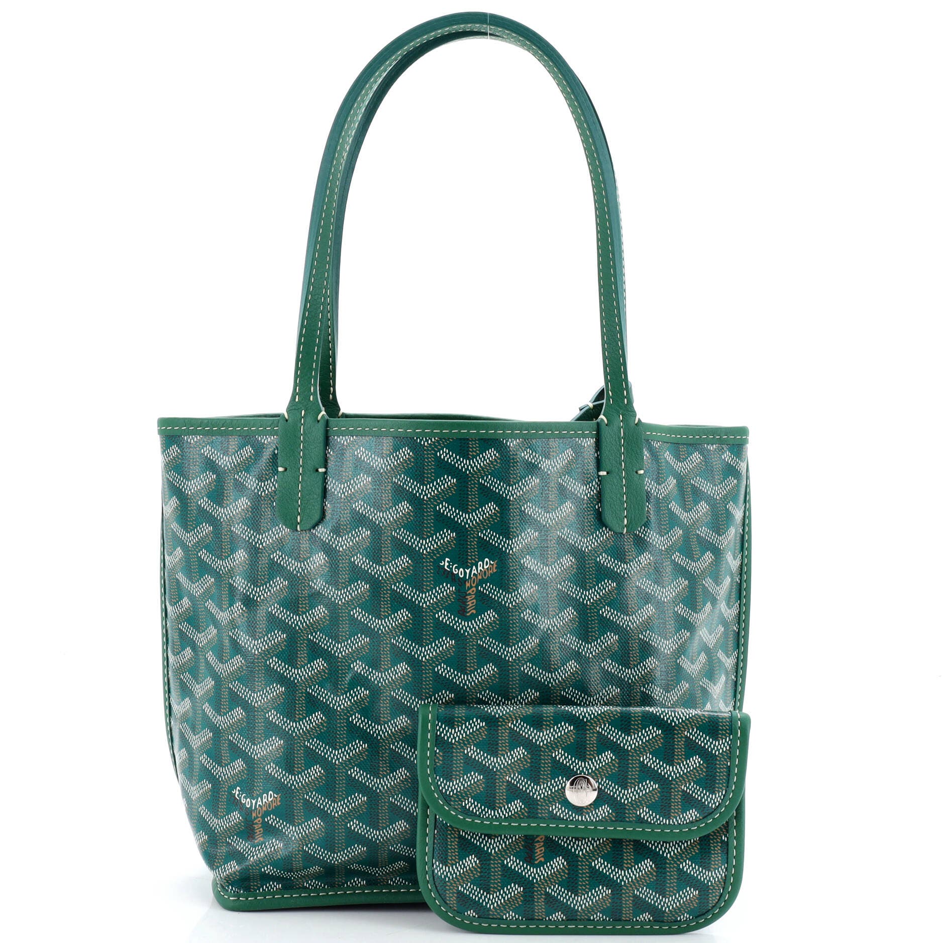 Pre-Owned Goyard Anjou Reversible Tote Coated Canvas Mini, Alternate, color, Green