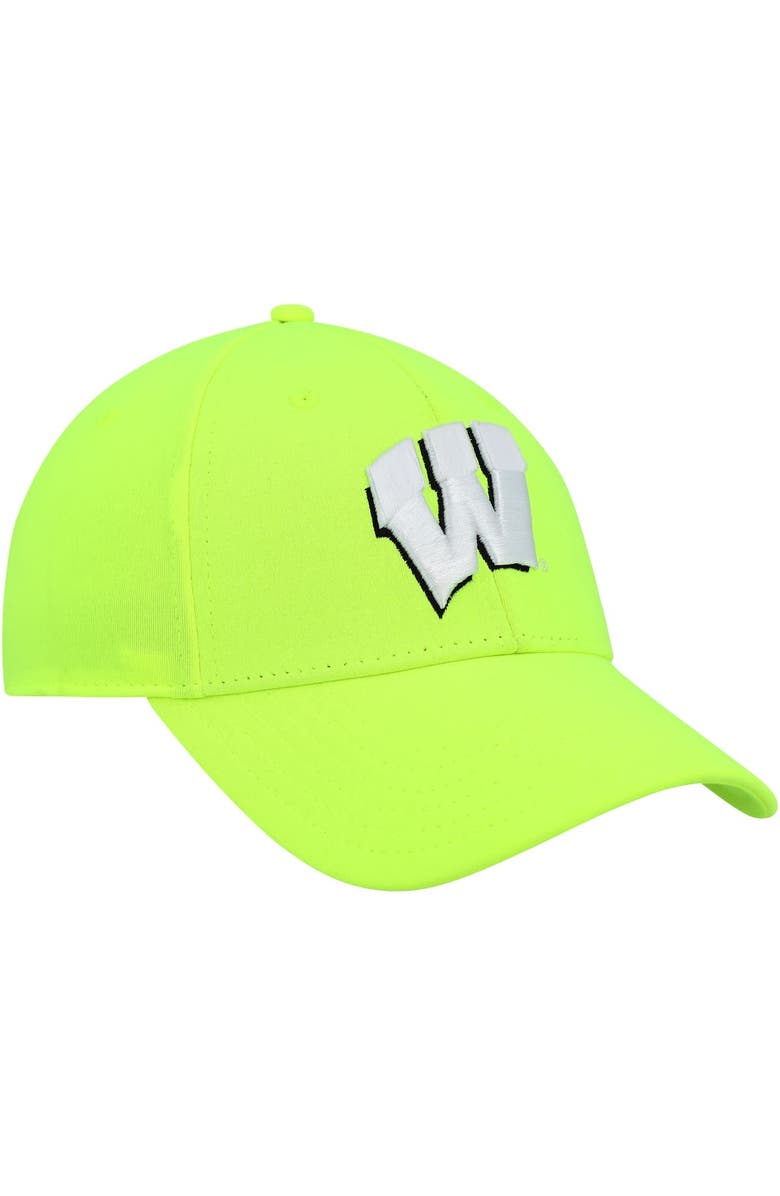 Under Armour Men's Under Armour Neon Green Wisconsin Badgers Signal Call Performance Flex Hat, Alternate, color, 