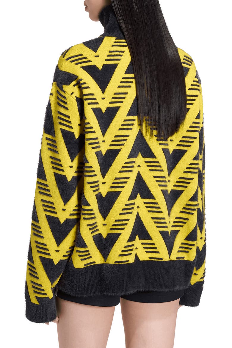 Chevron Knit Half Zip Pullover Sweater, Alternate, color, MEDIUM YELLOW