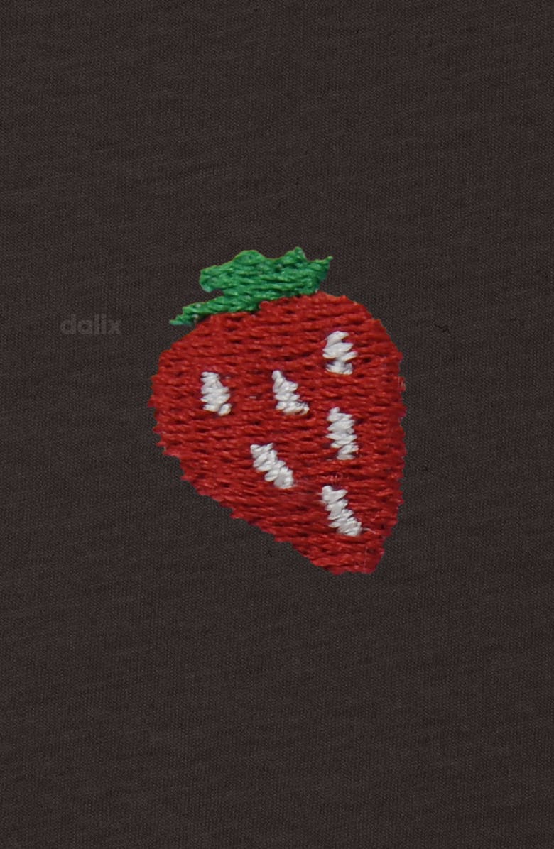 Dalix Womens Lil Strawberry Lightweight High Waisted Tee, Alternate, color, Vin Black