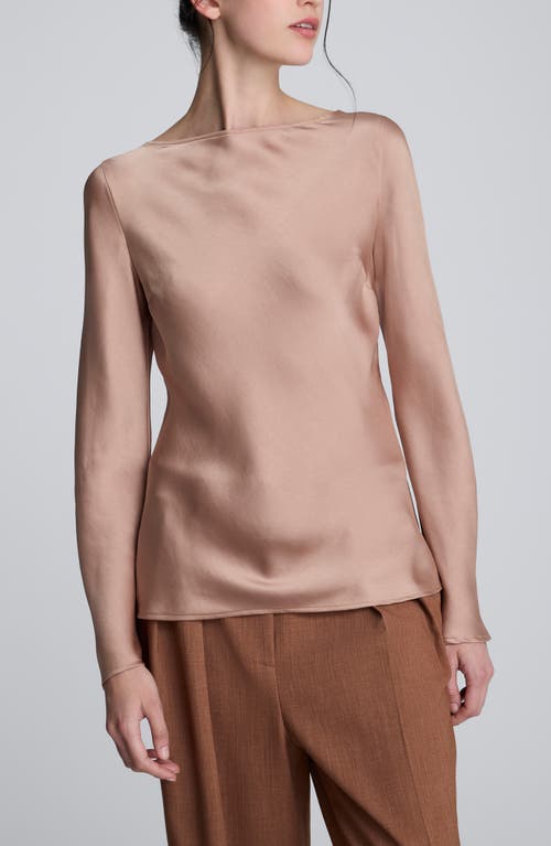 Kenneth Cole Sleeveless Cowl Back Satin Top In Brown