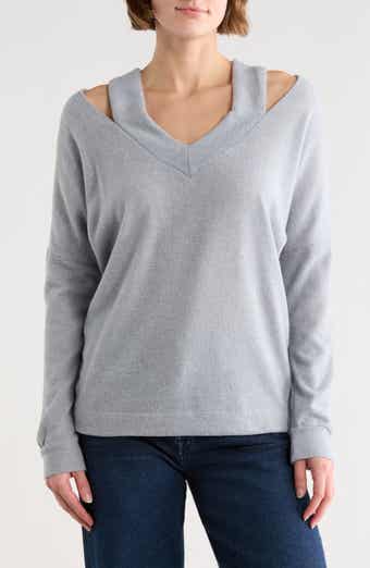 V-Neck Cold Shoulder Sweater
