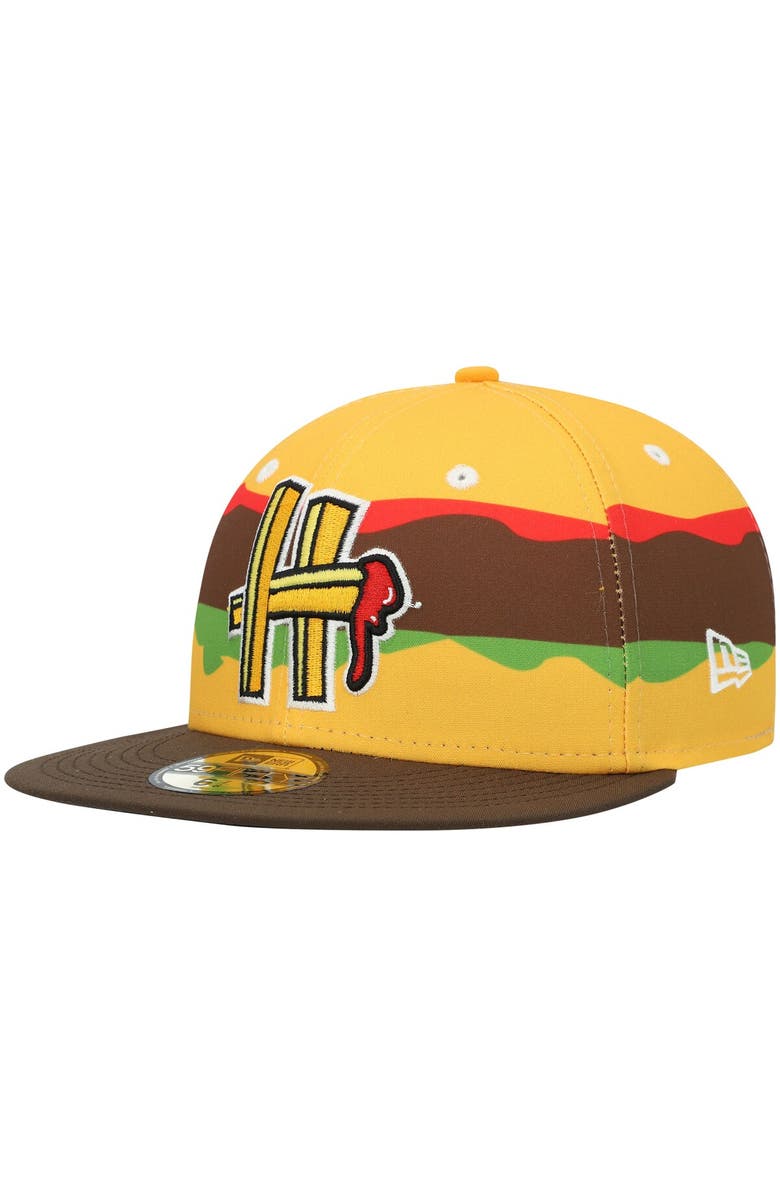 New Era Men's New Era Gold Hartford Yard Goats Theme Night 59FIFTY Fitted Hat, Main, color, Gold