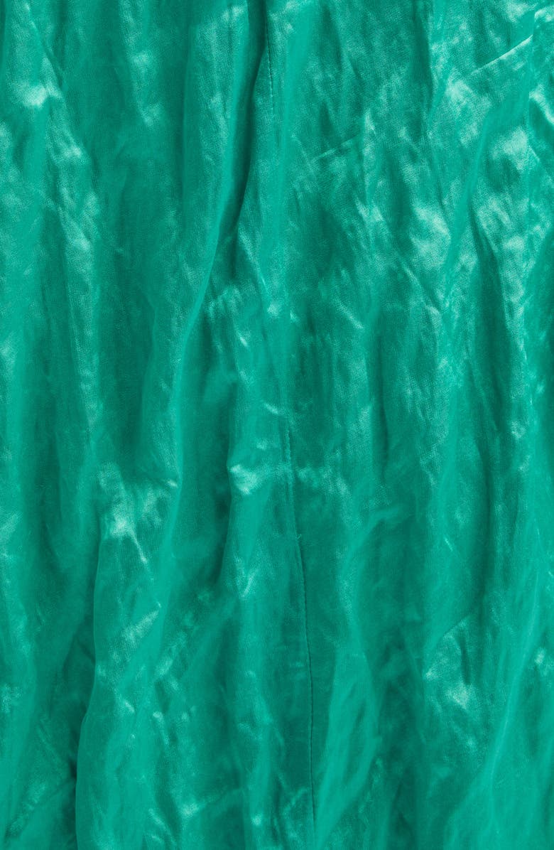 Erdem Embellished Asymmetric Crushed Satin Gown, Alternate, color, Sea Green