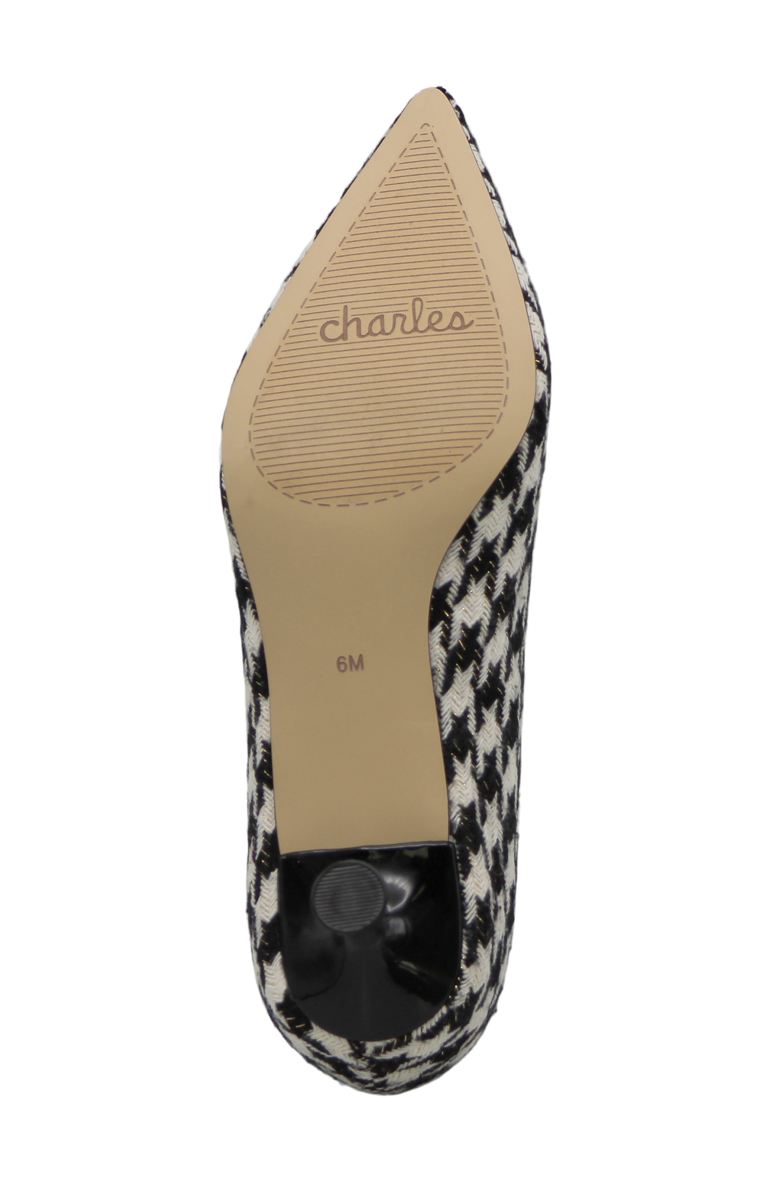 Charles by Charles David Amon Pointed Toe Kitten Heel Pump, Alternate, color, Black White