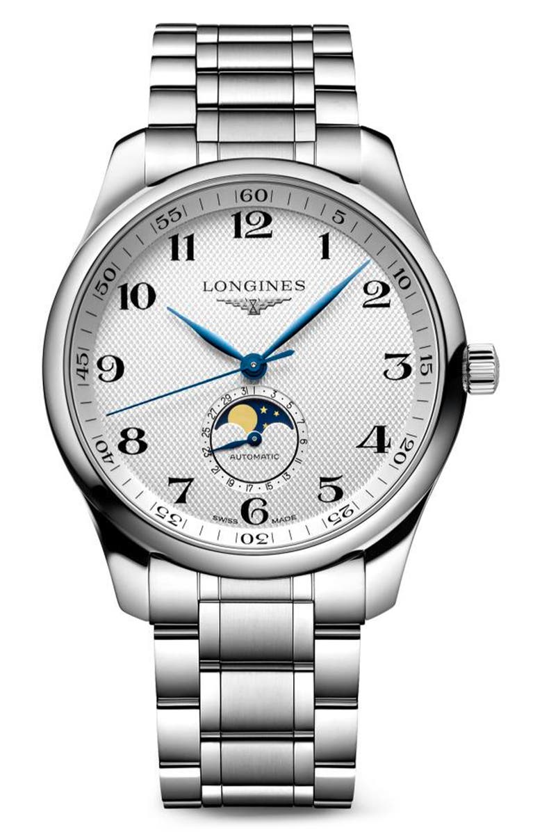 Longines Master Collection Automatic Bracelet Watch, 42mm, Main, color, Silver