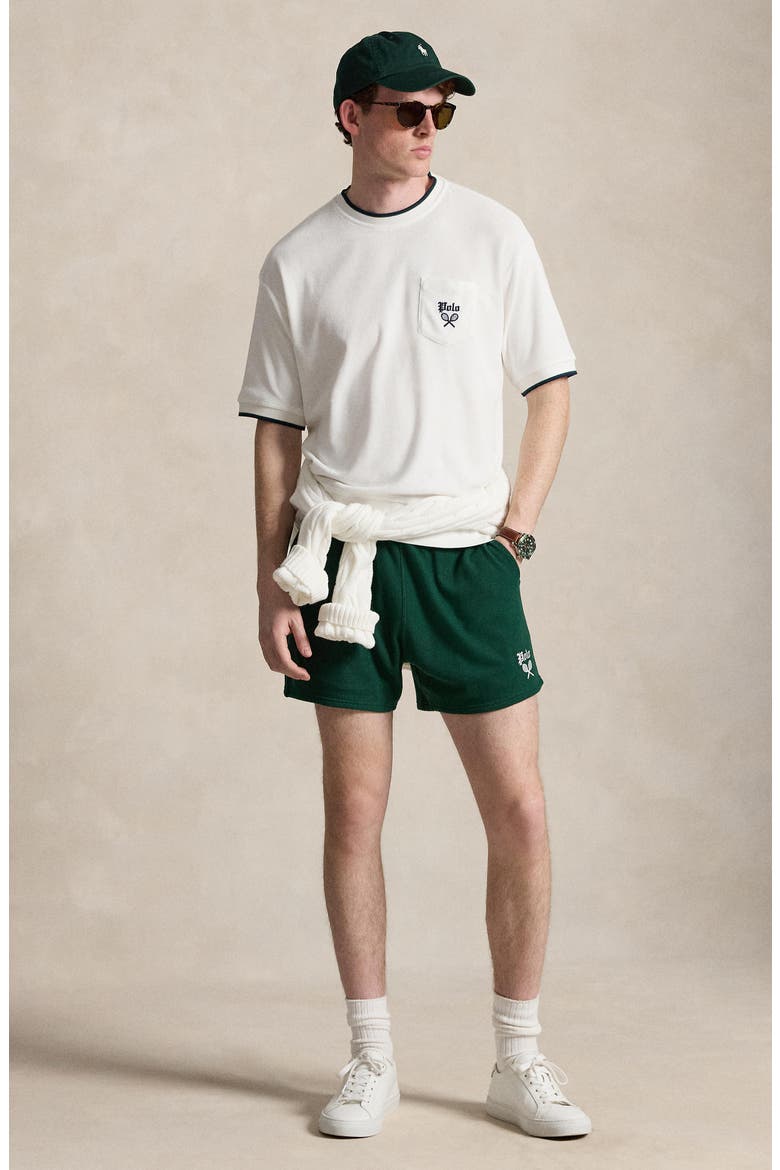 Relaxed Terry Short Sleeve Sweatshirt, Alternate, color, WHITE