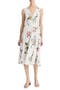 Wilted Peony Print Pleated Dress