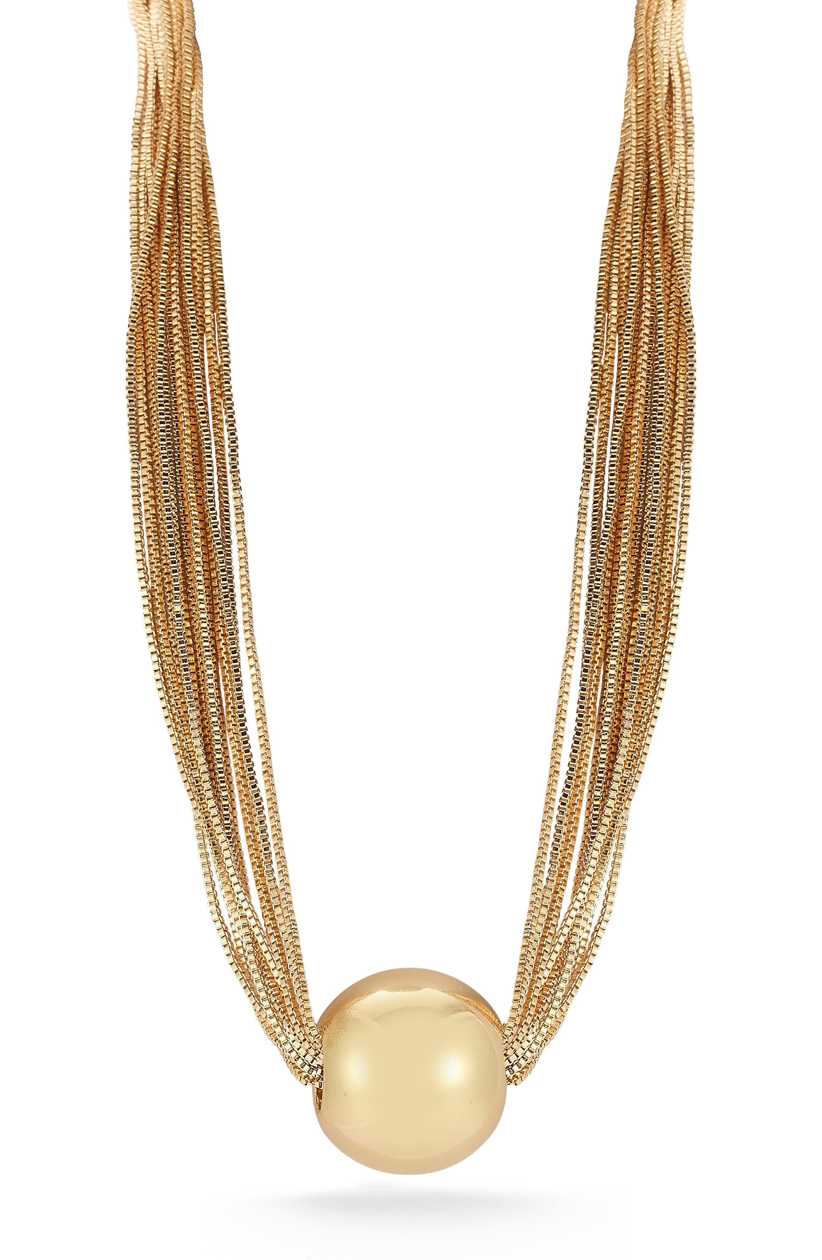 Puff Ball Multistrand Pendant Necklace