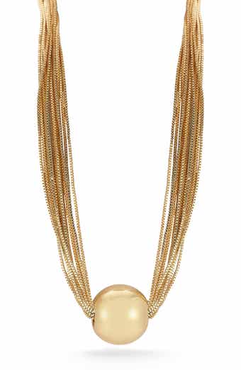 Puff Ball Multistrand Pendant Necklace