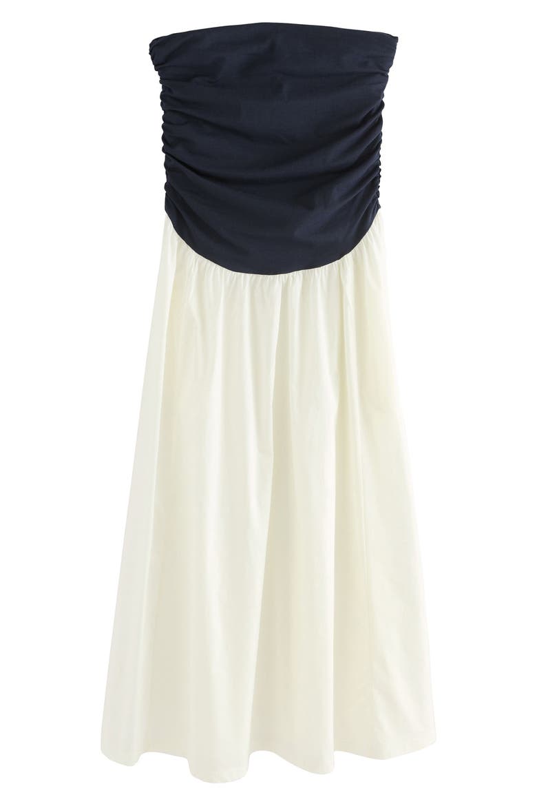 2-Tone Jersey & Woven Mix Strapless Maxi Dress, Alternate, color, WHITE