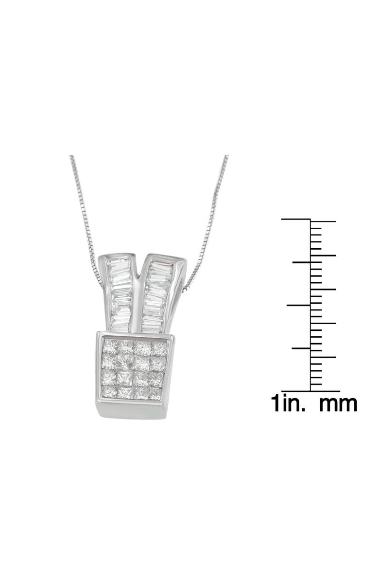 Haus of Brilliance 14K White Gold 1 1/3 cttw Diamond Sparkling Shapes Pendant Necklace, Alternate, color, White