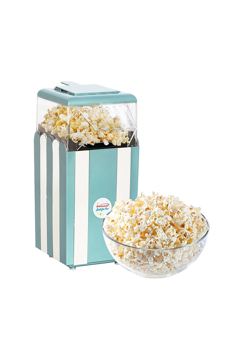 Classic Striped 8 Cup Hot Air Popcorn Maker in Blue, Alternate, color, Blue