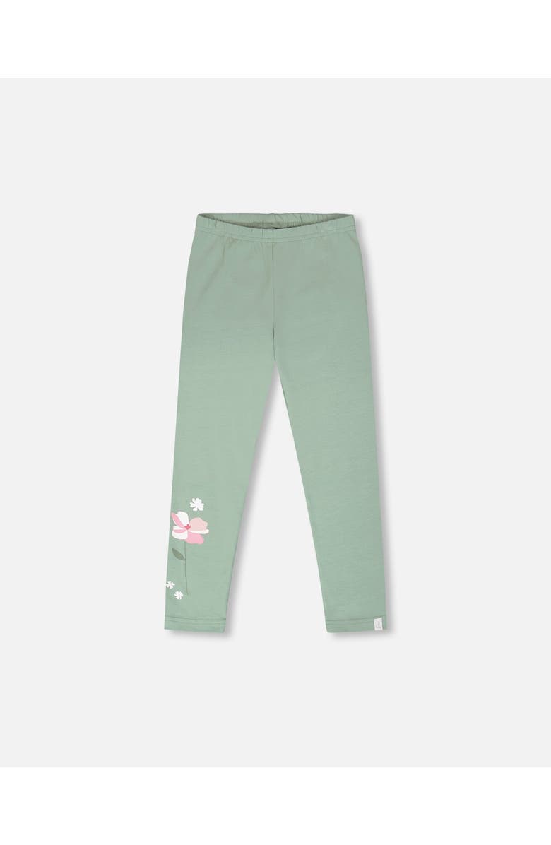 Deux par Deux Organic Cotton Jersey Slit Fit Leggings, Main, color, Sage Green