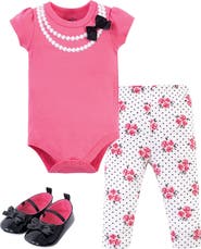 Little Treasure Little One's Cotton Outfit Set Bodysuit, Pants, and Matching Shoes