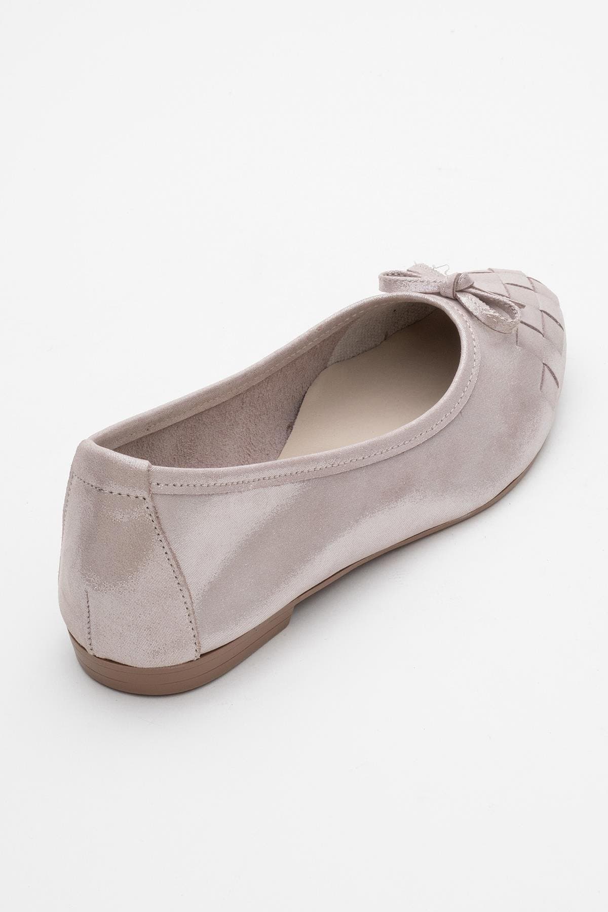 Nopos Leather Cap Toe Ballet Flat, Alternate, color, Beige