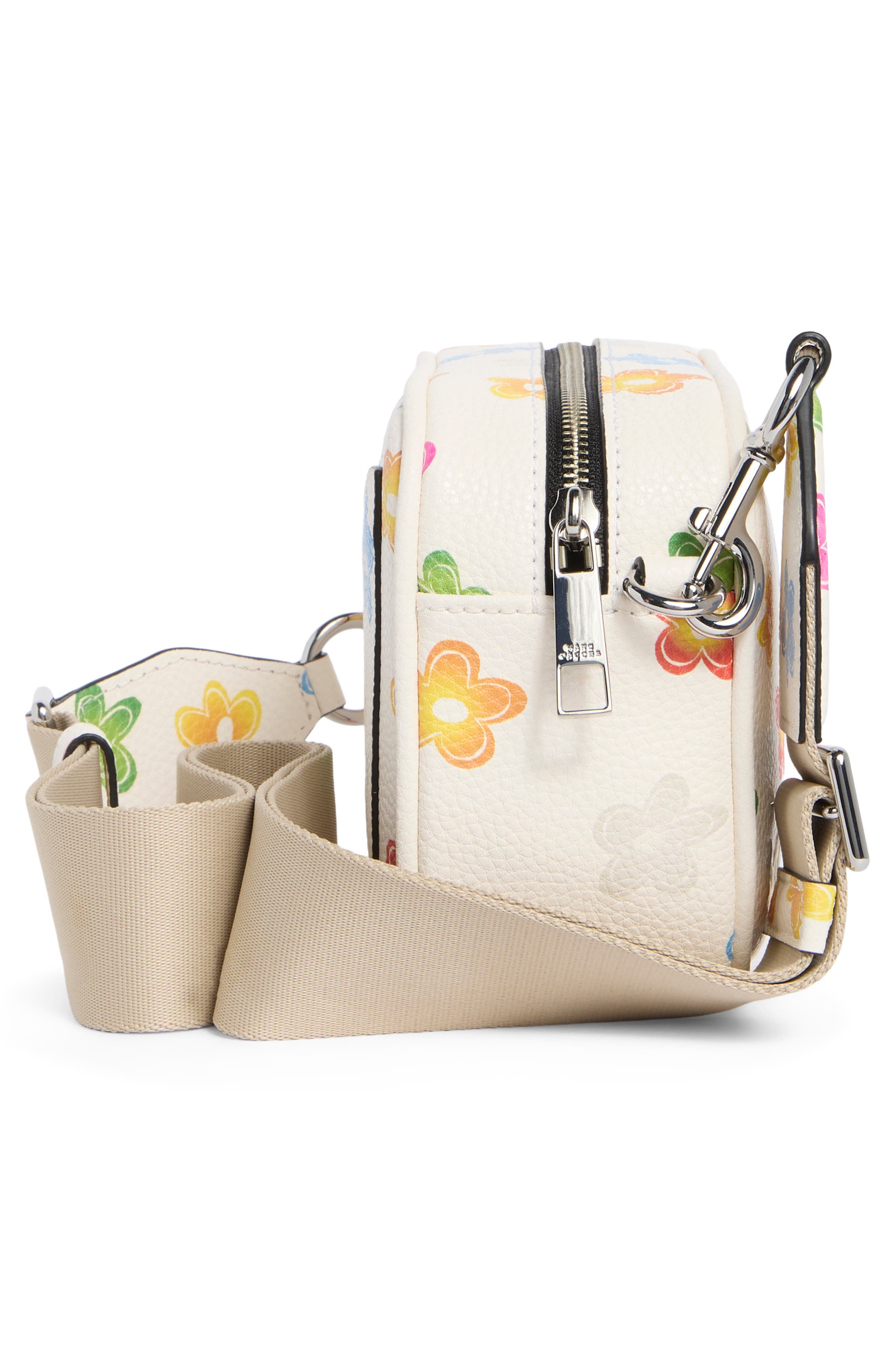 Floral Print Camera Bag, Alternate, color, WHITE MULTI