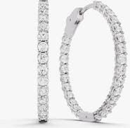 SEREIA OFFICIAL 14K Gold 10 ct Earrings Round In & Out Diamond Hoops