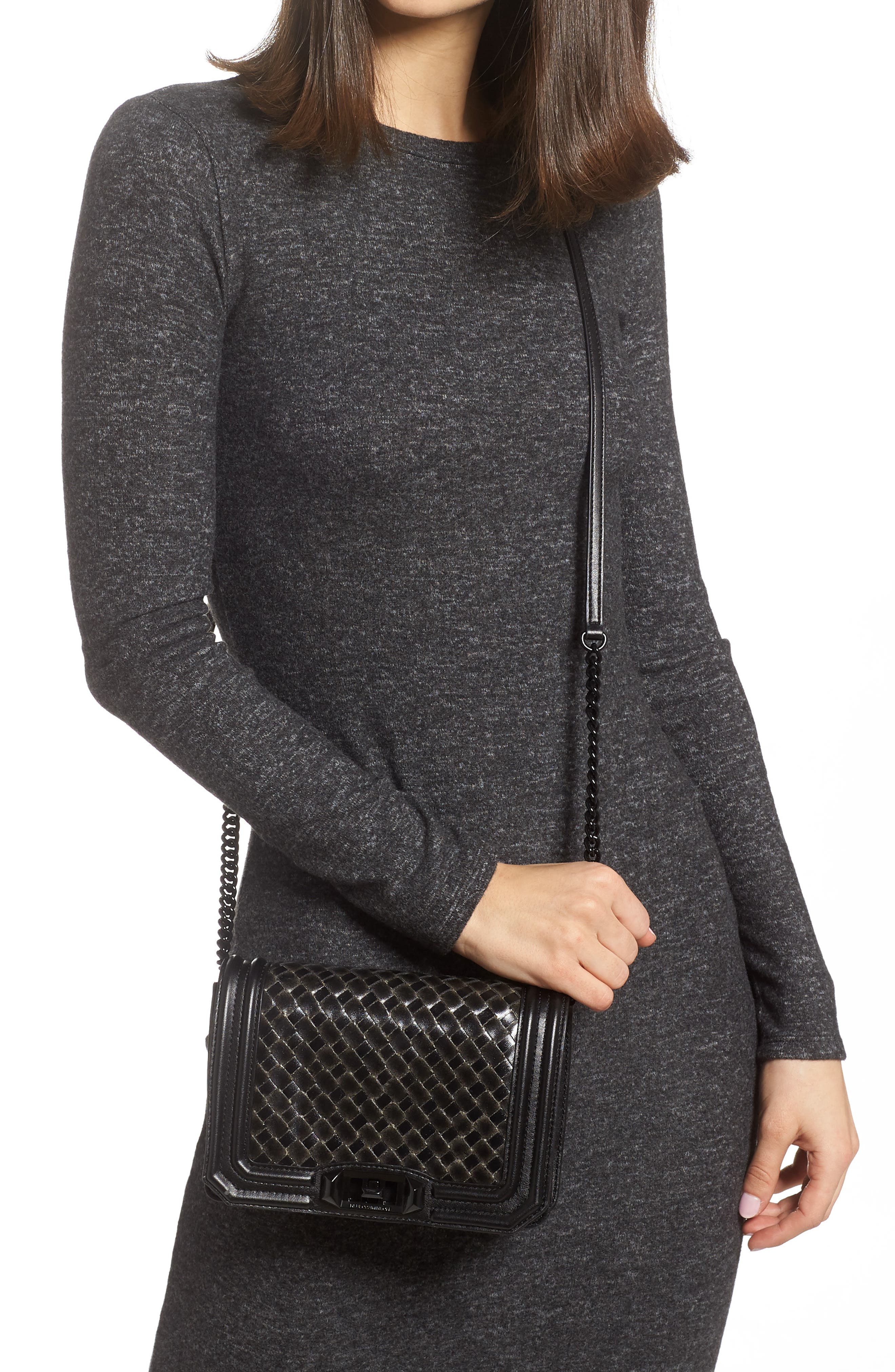 Rebecca Minkoff Love Chevron Quilted Leather Crossbody Bag, Alternate, color, 