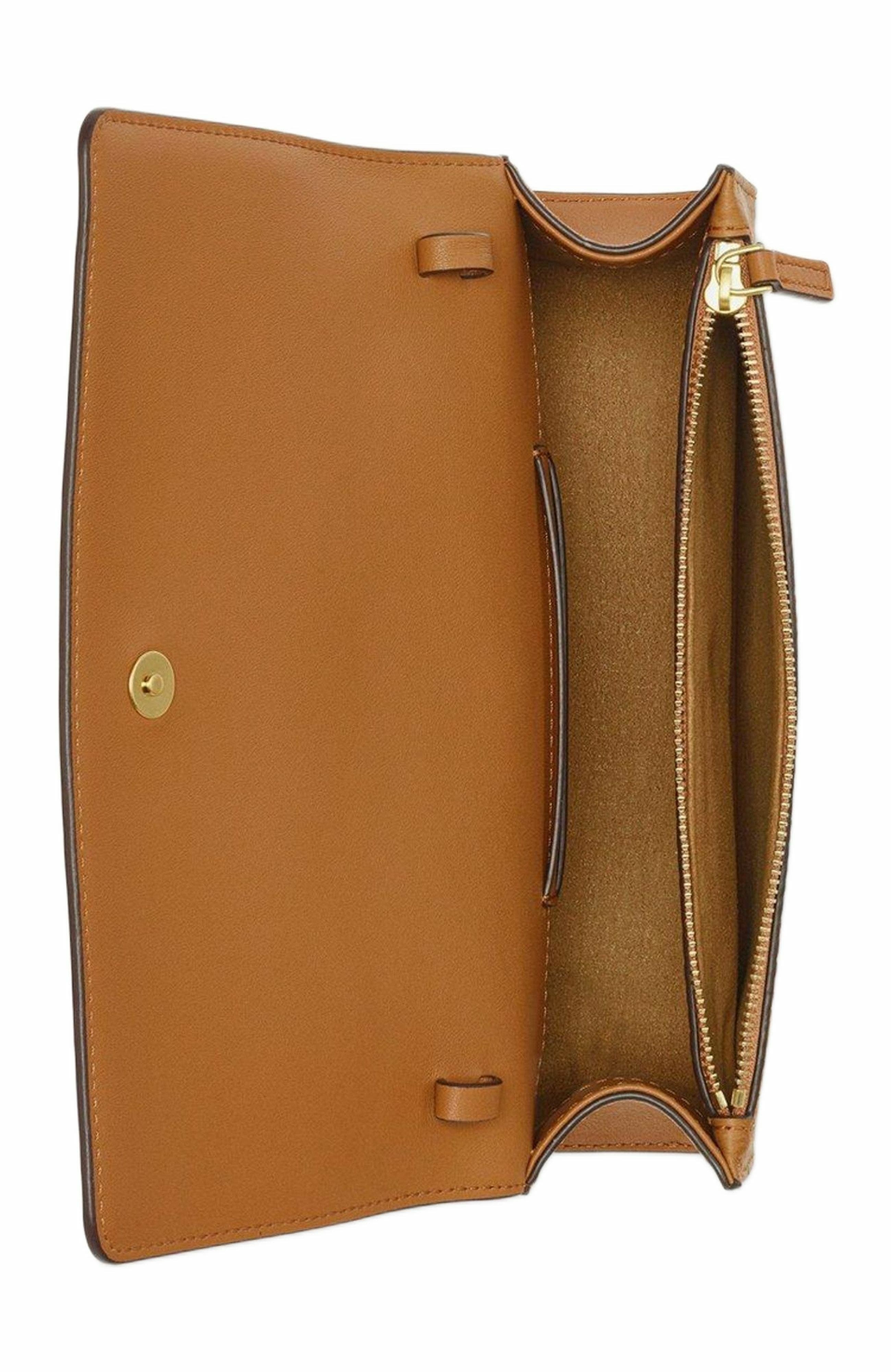 MCM Mini Aren Shoulder Bag in Visetos, Alternate, color, Cognac