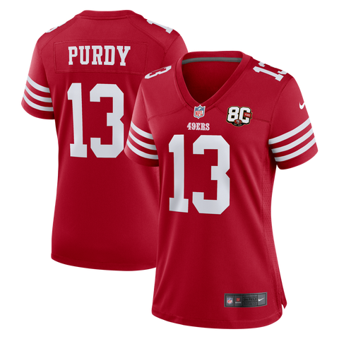 Women's Nike Brock Purdy Scarlet San Francisco 49ers 80th Anniversary Game Jersey