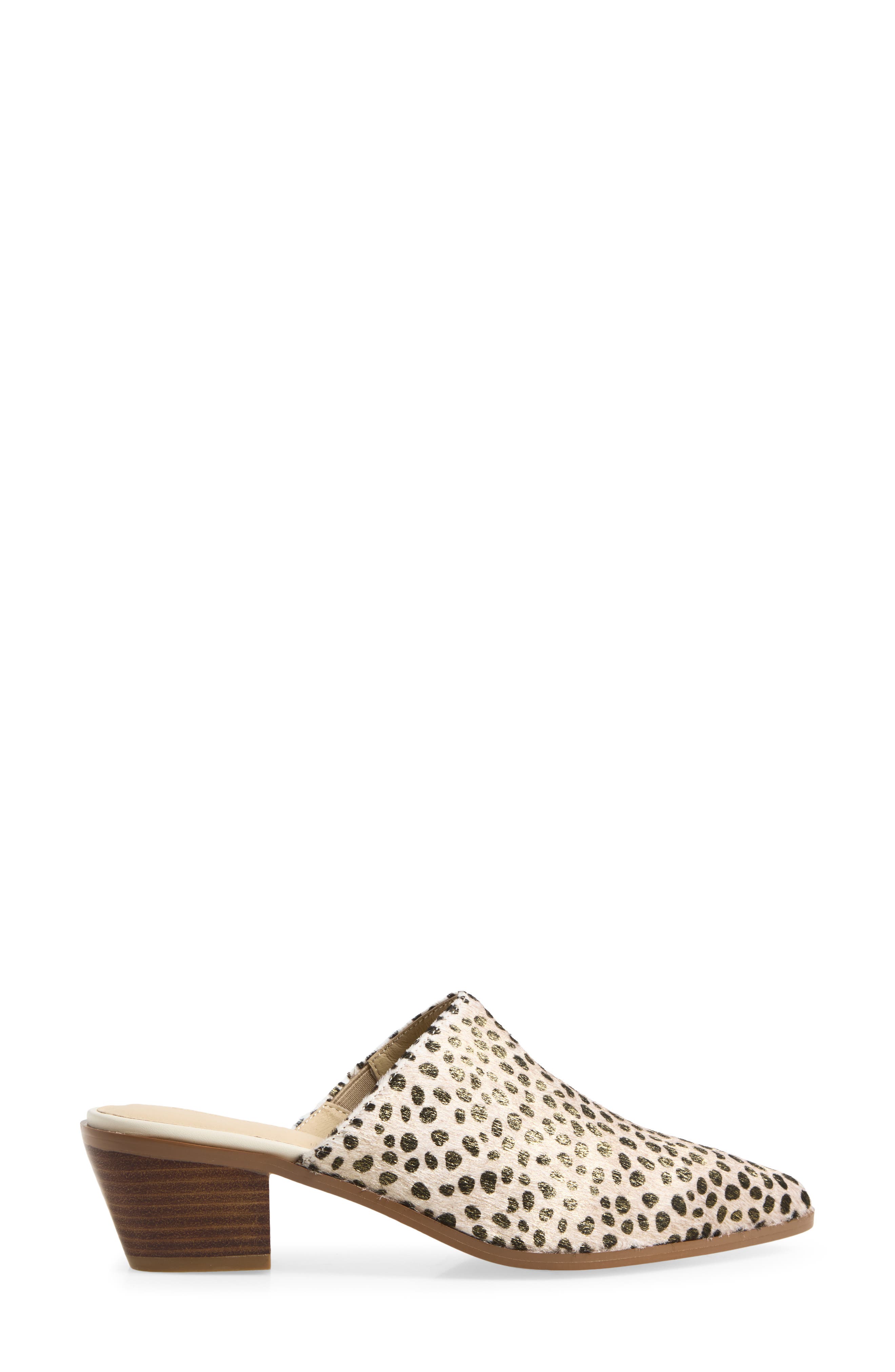 Cabela Genuine Calf Hair Pointed Toe Mule, Alternate, color, GOLD DOT CALF HAIR
