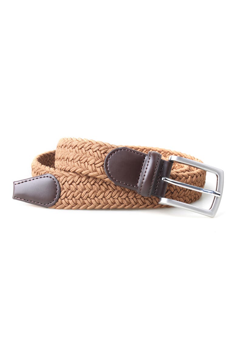 Stretch Braided Belt, Alternate, color, KHAKI