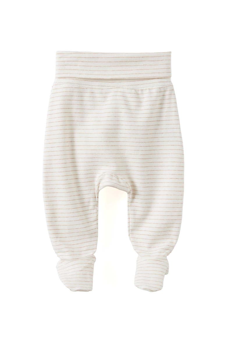 Organic Foldover Waist Legging, Main, color, Caramel Fudge Marle Stripe