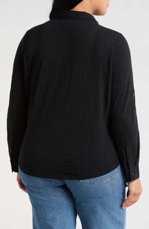 Caslon Roll Tab Knit Shirt In Black