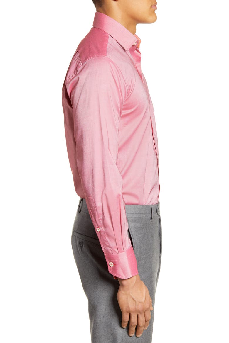 Trim Fit Stretch Solid Dress Shirt, Alternate, color, CARDINAL