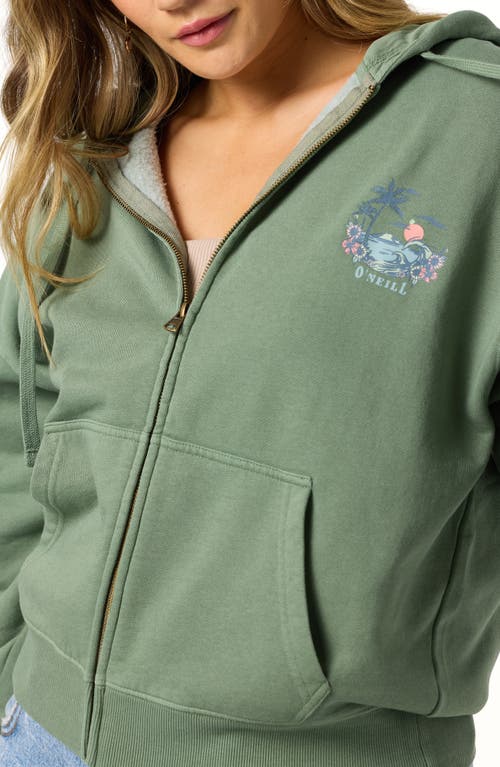 O'neill Drift Graphic Zip-up Hoodie In Green