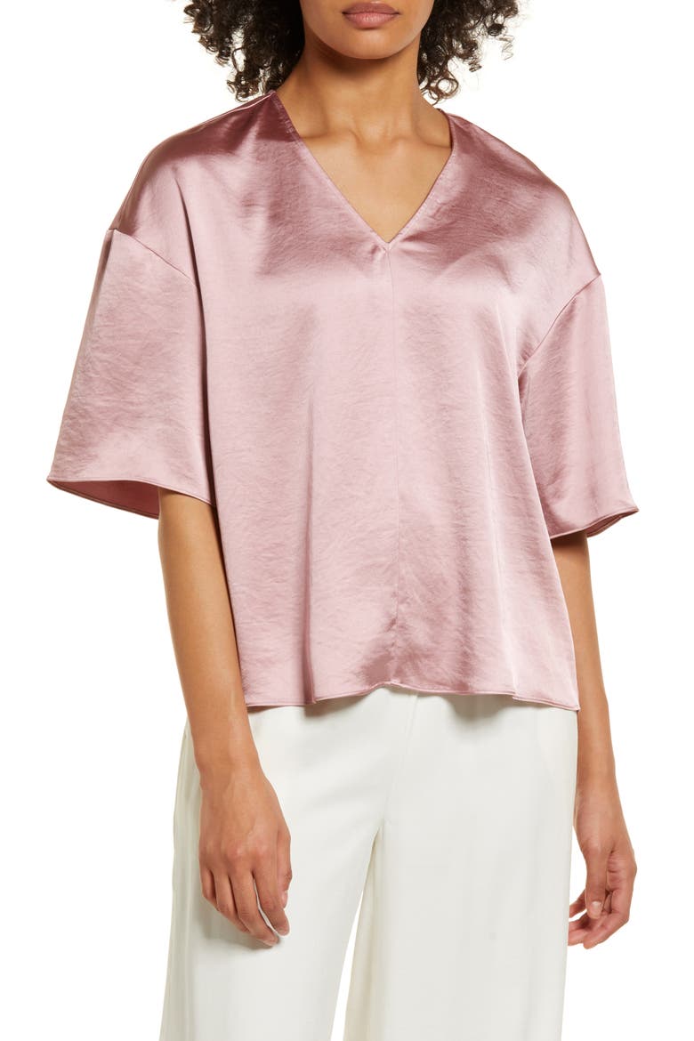 V-Neck Top, Main, color, PINK ZEPHYR